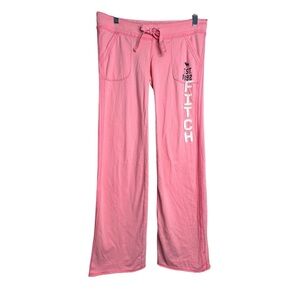 Vintage Y2K Abercrombie & Fitch Pink Flare Spellout Pants XS Track Pants G22